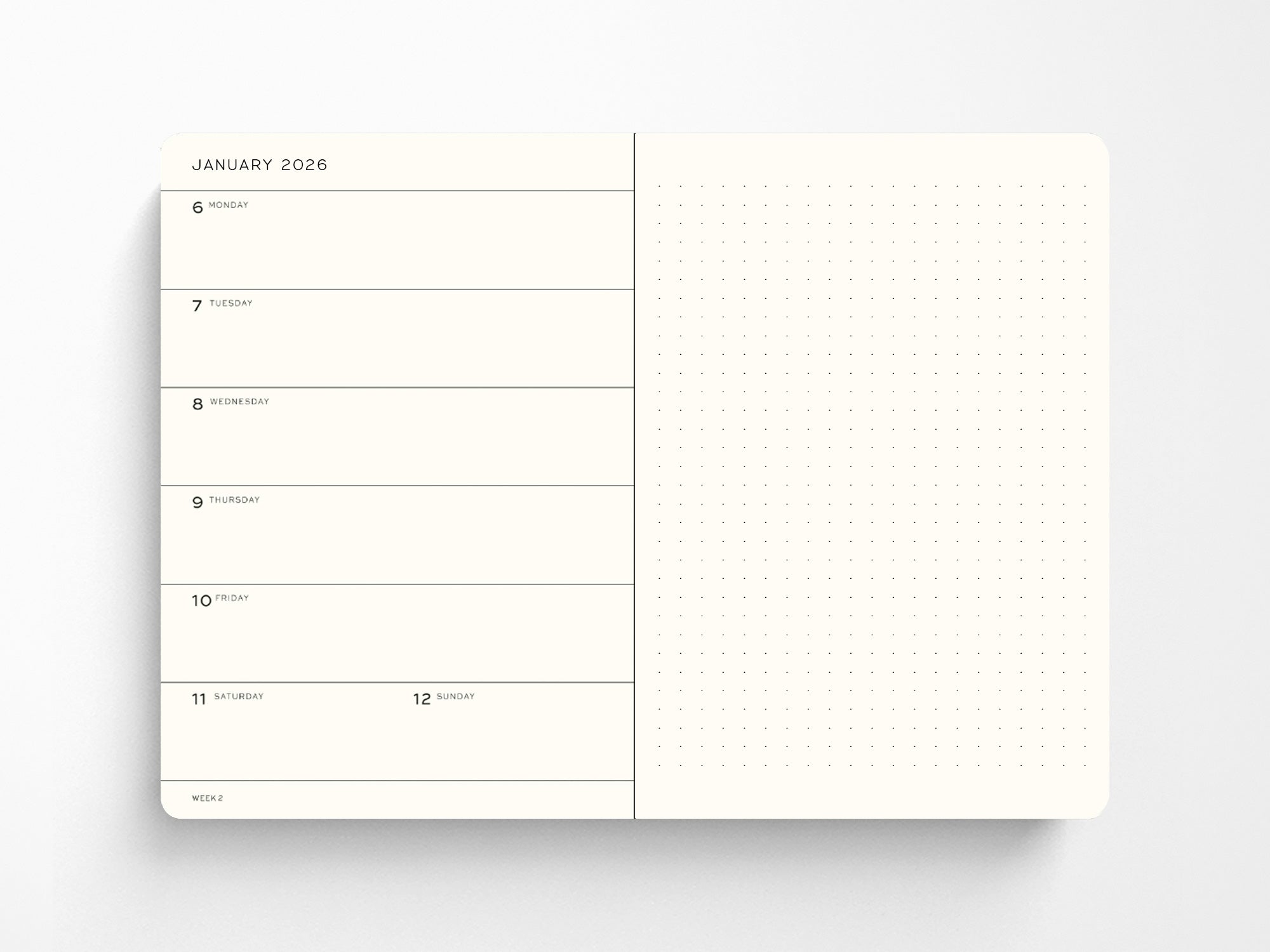 2026 Leuchtturm 1917 Weekly Planner & Notebook - DUSTY ROSE Hardcover, Dotted Pages