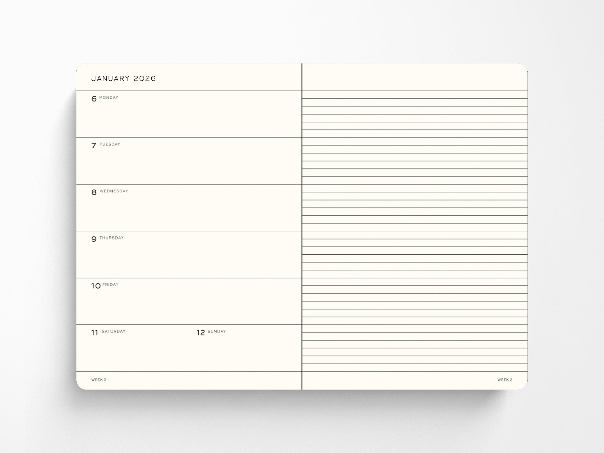 2026 Leuchtturm 1917 Weekly Planner & Notebook - LILAC Hardcover, Ruled Pages